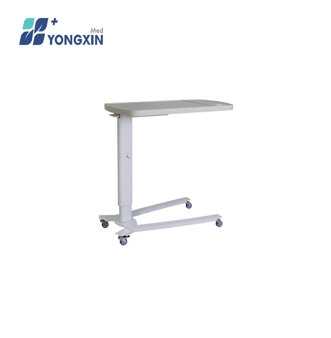 C205 Hot Selling Good Quality Adjustable Hospital Medical Movable Overbed Dinner Table