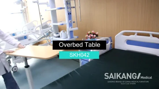 Skh042 Hospital Movable Adjustable Overbed Table