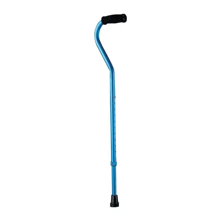 Bliss Medical Blue Question Mark Walking Stick Offset Cane Crutches for Elder