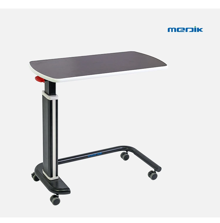 Ya-T06 Medical Height Adjustable Overbed Table U Basement Movable Hospital Dining Table