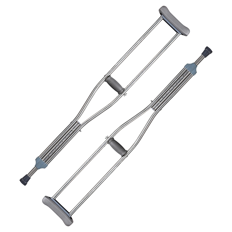 High Quality Portable Height Medical Rubbery Disabled Walking Aluminum Armrest Crutch for Sale