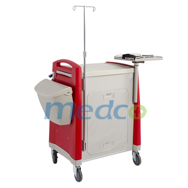 Patient Nursing ABS Emergency First Aid Treatment Cart Trolley with Oxygen Tank Holder