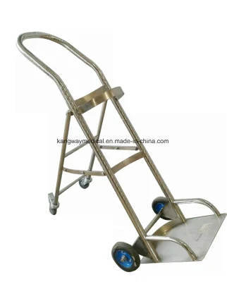 Stainless Steel Oxygen Tank Trolley for Gas Cylinder Hospital Furniture (SLV