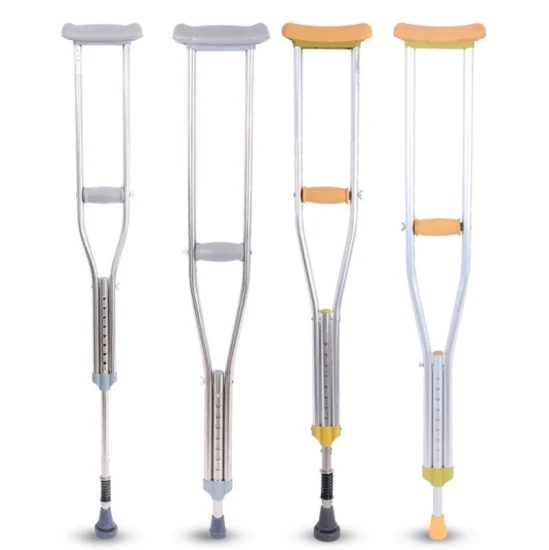 High Quality Portable Height Medical Rubbery Disabled Walking Aluminum Armrest Crutch for Sale