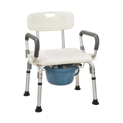 Medical Aluminum Alloy Bathroom Shower Chair Bath Bench Stool with Commode