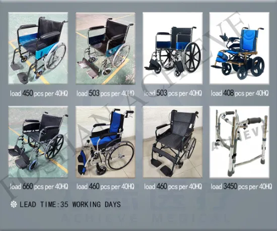Achieve Folding Economy Manual Steel Wheelchair with Patented New Design for Patient Home Care Elderly Mobility Wheelchair